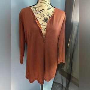 Notations Zip-Detail Blouse